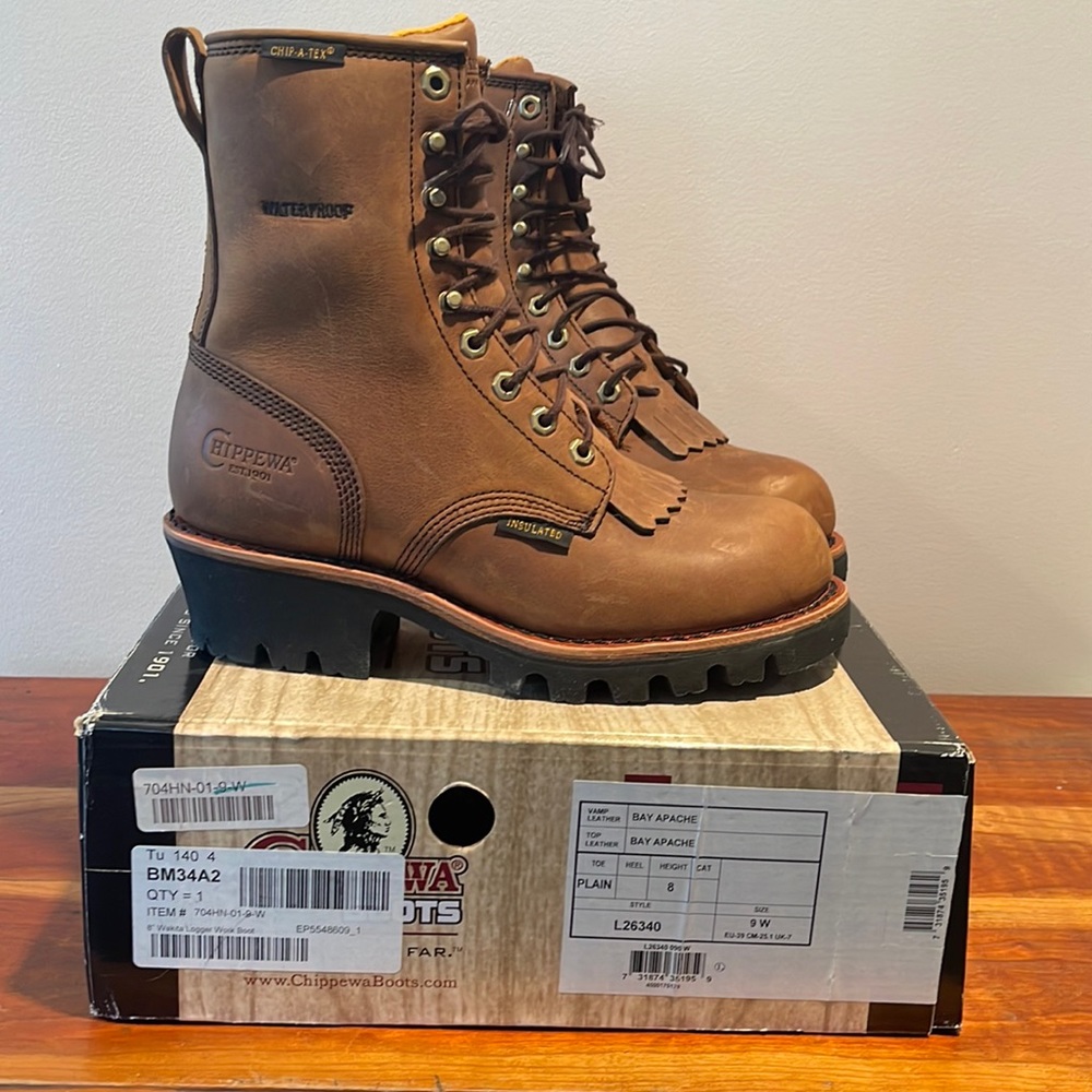 Chippewa 8” Wakita Bay Apache lace up logger work boot waterproof leather